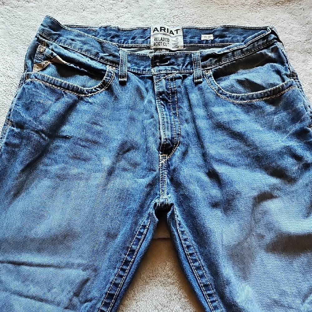 Ariat M4 Blue Bootcut Jeans with Classic Fading